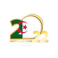 Year 2022 with Algeria Flag pattern. Happy New Year Design. vector