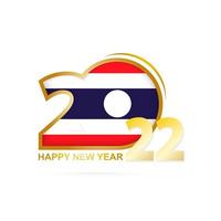 Year 2022 with Thailand Flag pattern. Happy New Year Design. vector