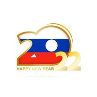 año 2022 con patrón de bandera de rusia. diseño de feliz año nuevo. vector