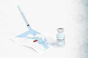 vacunación de túnez, inyección con vacuna covid-19 en el mapa de túnez. vector