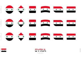 Syria flag set, simple flags of Syria with three different effects. vector