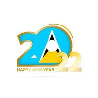 Year 2022 with Saint Lucia Flag pattern. Happy New Year Design. vector