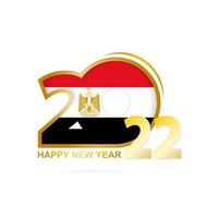 año 2022 con patrón de bandera de Egipto. diseño de feliz año nuevo. vector