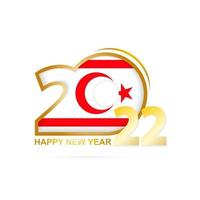 Year 2022 with Northern Cyprus Flag pattern. Happy New Year Design. vector