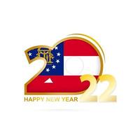 Year 2022 with Georgia Flag pattern. Happy New Year Design. vector