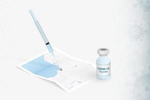 Equatorial Guinea Vaccination, Injection with COVID-19 vaccine in Map of Equatorial Guinea. vector