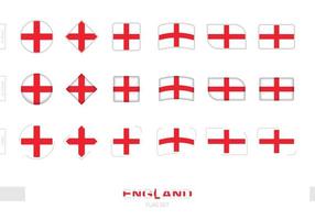 England flag set, simple flags of England with three different effects. vector