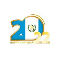 Year 2022 with Guatemala Flag pattern. Happy New Year Design. vector