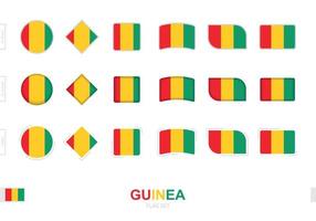 Guinea flag set, simple flags of Guinea with three different effects. vector