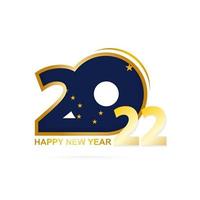 Year 2022 with Alaska Flag pattern. Happy New Year Design. vector