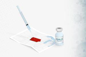 Iowa Vaccination, Injection with COVID-19 vaccine in Map of Iowa. vector