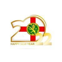 Year 2022 with Alderney Flag pattern. Happy New Year Design. vector