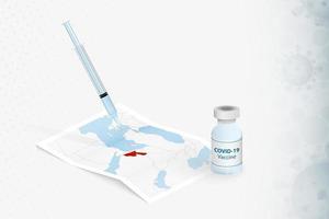 Jordan Vaccination, Injection with COVID-19 vaccine in Map of Jordan. vector