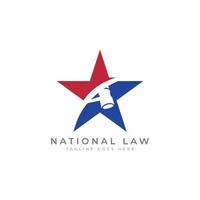 star and law hammer logo design concept national law logo branding vector