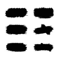 Set of Black Brush Stains vector