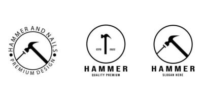 set bundle hammer logo design, icon, vector, illustration, package vector