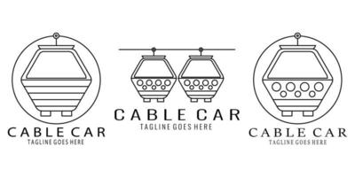 set bundle cable car logo design, icon, vector, illustration vector