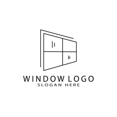 window logo icon design, line art, linear, vector, illustration