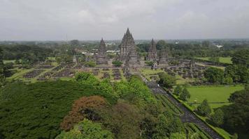 Luftbild Hindu-Tempel Prambanan in Yogyakarta, Indonesien.