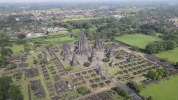 Aerial view hindu temple Prambanan in Yogyakarta, Indonesia.