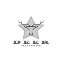 deer logo vector illustration design, icon, linear, line art, outline