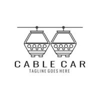 cable car logo design, line art simple vector illustration