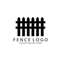 fence logo vector illustration design, retro, black