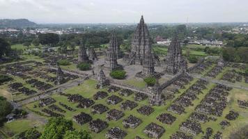 Luftbild Hindu-Tempel Prambanan in Yogyakarta, Indonesien. video