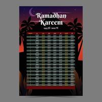 Horario de ayuno de Ramadán vector