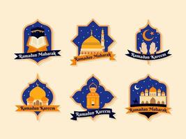 Ramadan Label Set vector