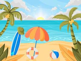 Beach Scenery Background vector