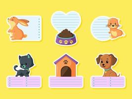 Pets Journal Stickers vector