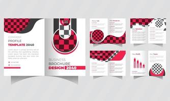 Diseño de folleto de 10 páginas con plantilla de perfil de empresa.