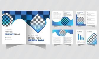 10 pages Brochure design with company profile template vector