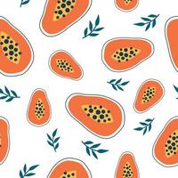 Vector seamless pattern with Papayas.