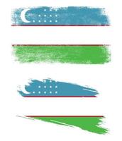 Uzbekistan flag in grunge style vector