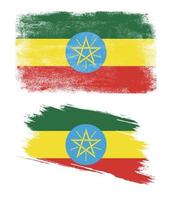 Ethiopia flag with grunge texture vector