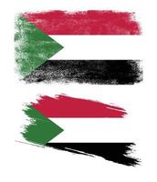 Sudan flag with grunge texture vector