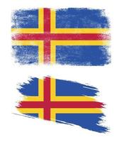 Aland flag in grunge style vector