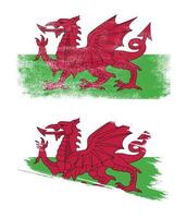 wales flag in grunge style vector