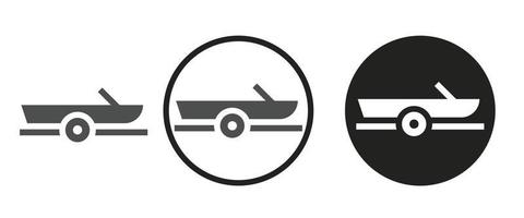 Boat towing car icon . web icon set .vector illustration vector