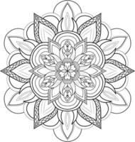 mandala de flor circular en vector libre blanco