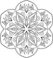 mandala de flor circular en vector libre blanco