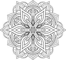 mandala de flor circular en vector libre blanco