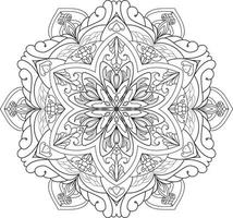 Circular Flower Mandala on White Free Vector