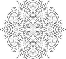 Circular Flower Mandala on White Free Vector