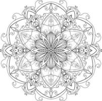 Circular Flower Mandala on White Free Vector