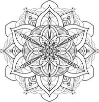 Circular Flower Mandala on White Free Vector