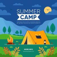 Summer Camp Social Media Post vector