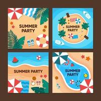actividades de fiesta de verano para publicaciones en redes sociales vector
